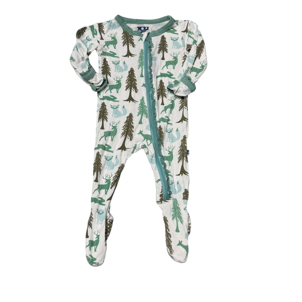 Kickee Pants | Forest Ruffle Pajamas | 3-6m