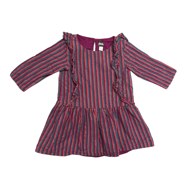 Tea | Metallic Striped Dress | 3t