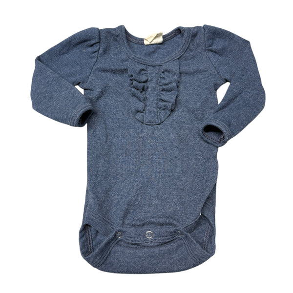 Lulu + Roo | Navy Ruffle Onesie | 0-3m