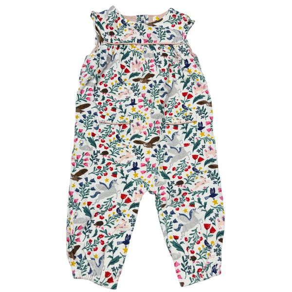 Boden | Unicorn Corduroy Sleeveless Romper | 6-12m