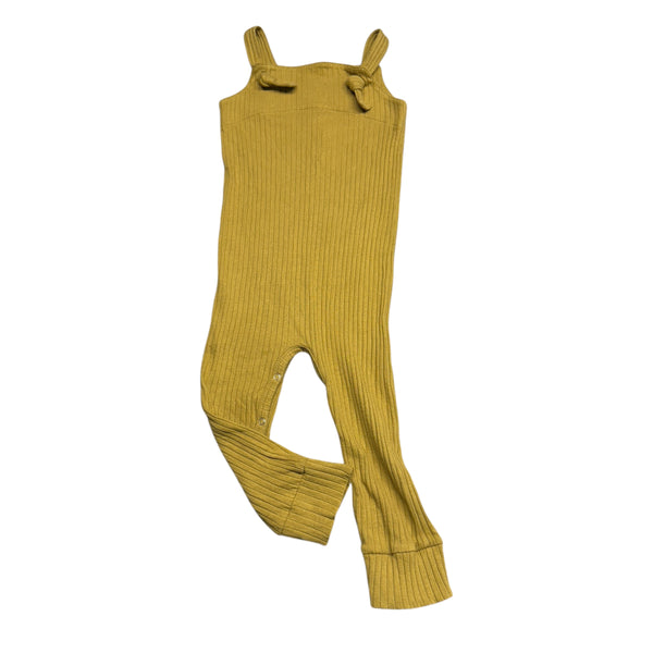 Kate Quinn | Mustard Knotted Knit Overalls | 2T