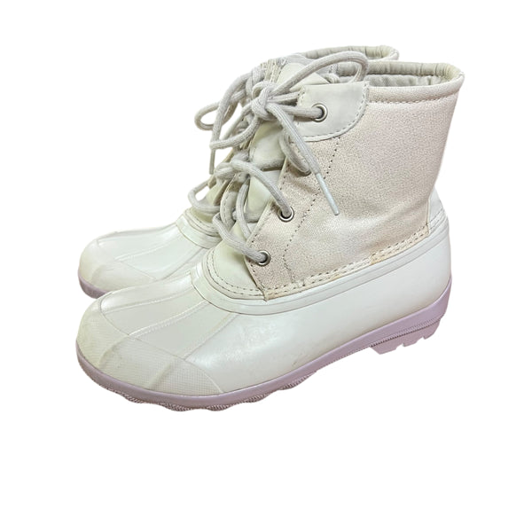 Sperry | White & Gold Duck Boots | 2 Youth