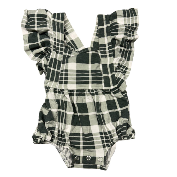 Kate Quinn | Green Plaid Ruffle Bubble | 6-12m