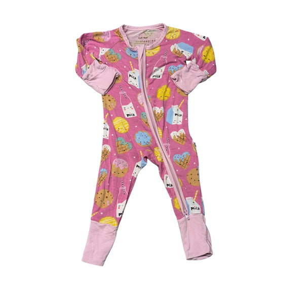 Little Sleepies | Pink Milk and Cookies Pajamas | Newborn