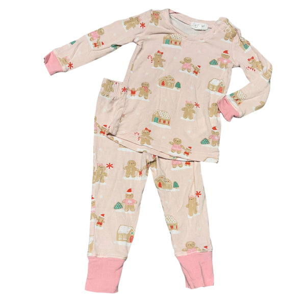 Angel Dear | Pink Gingerbread Pajama Bamboo Set | 6-12m