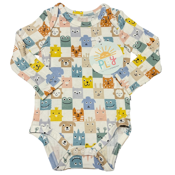 Play by Little Sleepies | Animal Checkered Onesie - New with Tags | 3-6m