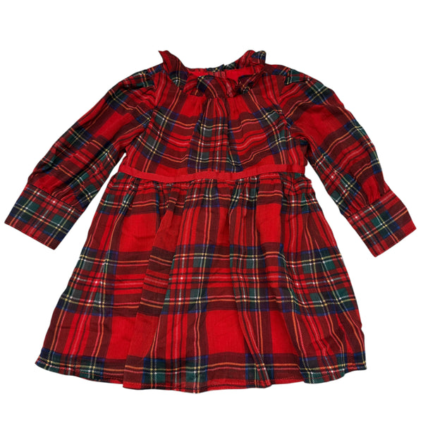Janie and Jack | Red Plaid Christmas Dress | 12-18m