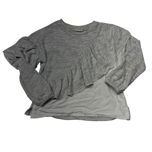 Zara Girl | Grey Ruffle Longsleeve Shirt | 5