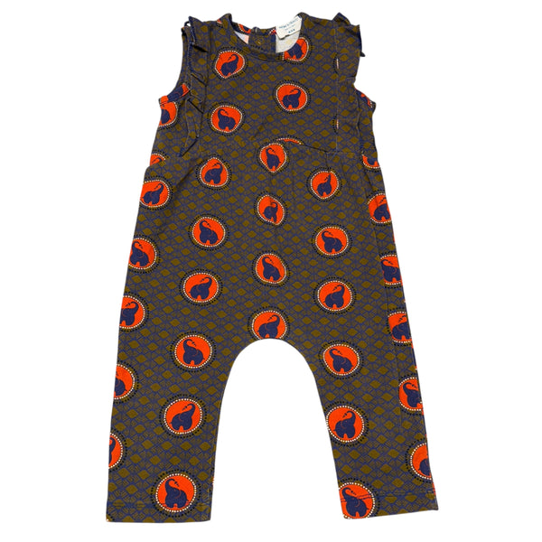 Naomi & Prints | Elephant Short Sleeve Playsuit | 18-24m