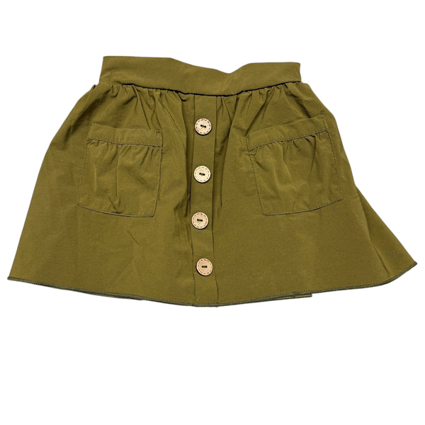 Bailey's Blossoms | Olive Button Skirt | 2T