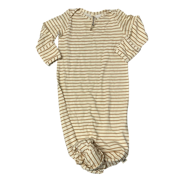 Babysprouts | Striped Knotted Bamboo Gown | 3-6m