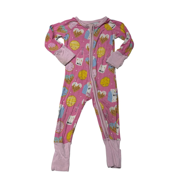 Little Sleepies | Milk and Cookies Pink Pajamas | 0-3m