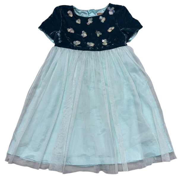 ILoveGorgeous | Aqua Velour and Tulle Party Dress | 6-7