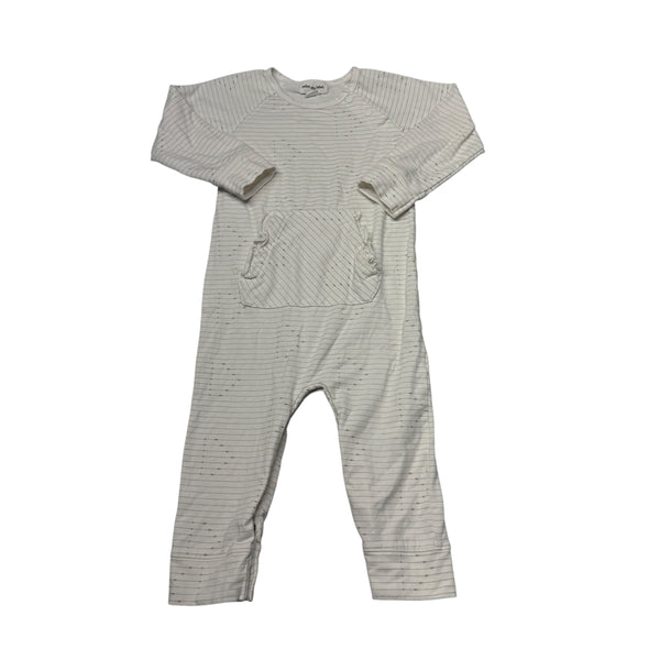 Miles the Label | White Striped Longsleeve Playsuit | 18m