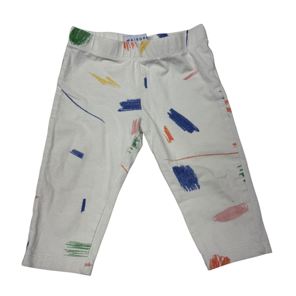 Maisonete | White Colorsplotch leggings | 12-18m