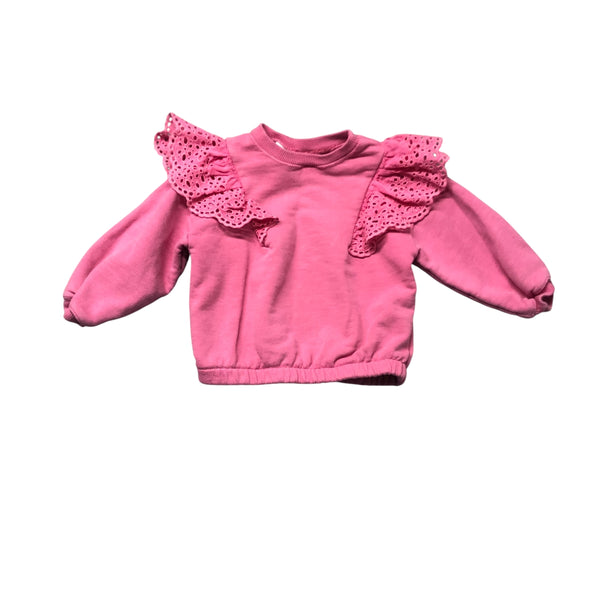Zara | Ruffle Pink Sweatshirt | 18-24m