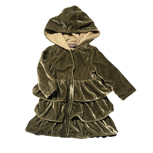 Mustard Pie | Green Velour Tiered Jacket | 12m