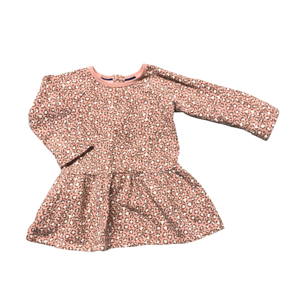 Boden | Long Sleeve Pink Leopard Dress | 18-24m