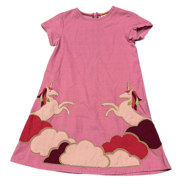 Boden | Pink Unicorn Corduroy Dress | 6-7