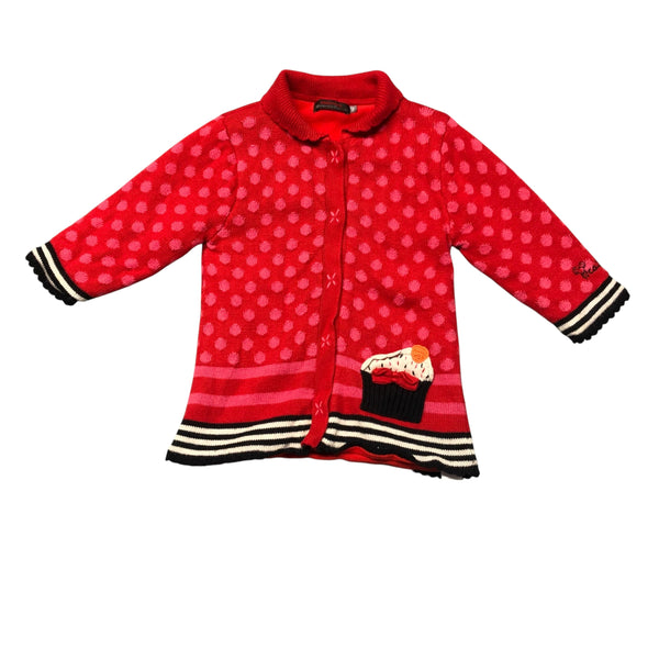 Catimini | Red Multi-pattern Knit Jacket | 18m