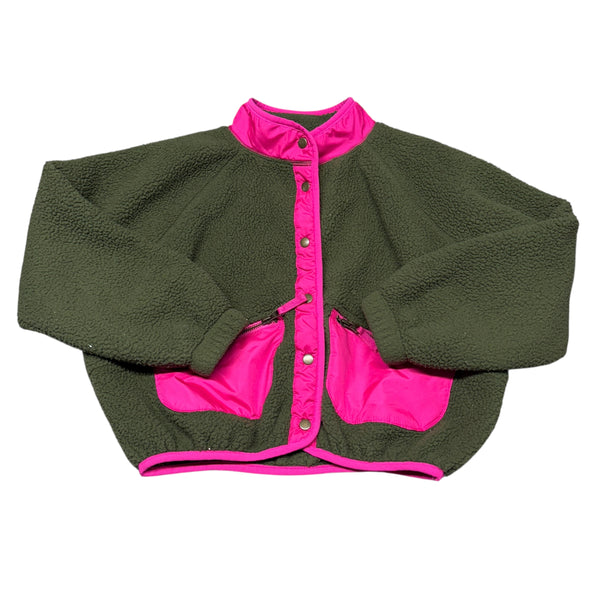 Gap | Olive and Pink Fleece Jacket | 8
