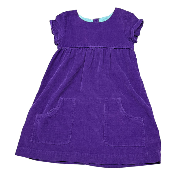 Boden | Bright Purple Corduroy Pocket Dress | 7-8