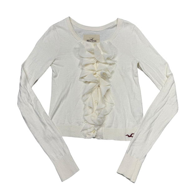 Hollister | White Ruffle Cardigan | 14